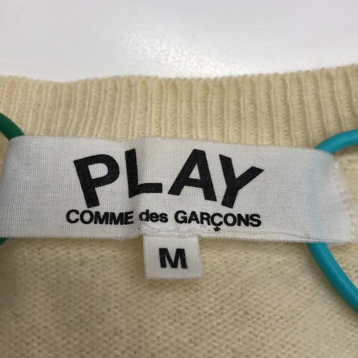Comme des Garcons Comme des Garçons Play White Knit Cardigan for Women 0079 Size M / US 6-8 / IT 42-44 - 4 Thumbnail