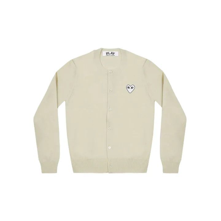 Comme des Garcons Comme des Garçons Play White Knit Cardigan for Women 0079 Size M / US 6-8 / IT 42-44 - 2 Thumbnail
