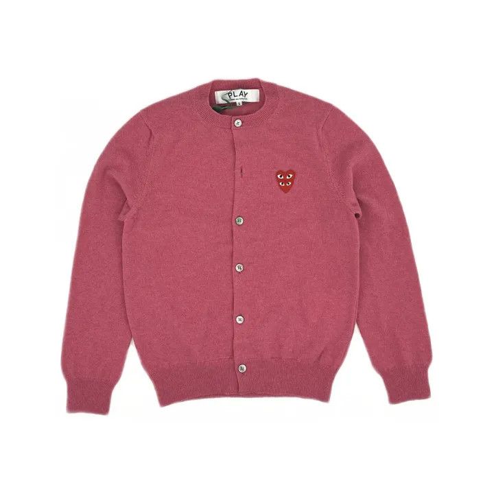 Comme des Garcons Comme des Garcons Play Pink Heart Embroidered Sweater 0079 Size S / US 4 / IT 40 - 2 Thumbnail