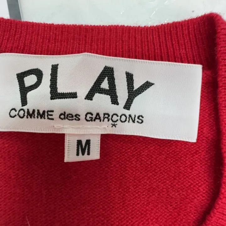 Comme des Garcons Comme des Garçons Play Red Wool Cardigan 0079 Size M / US 6-8 / IT 42-44 - 2 Thumbnail