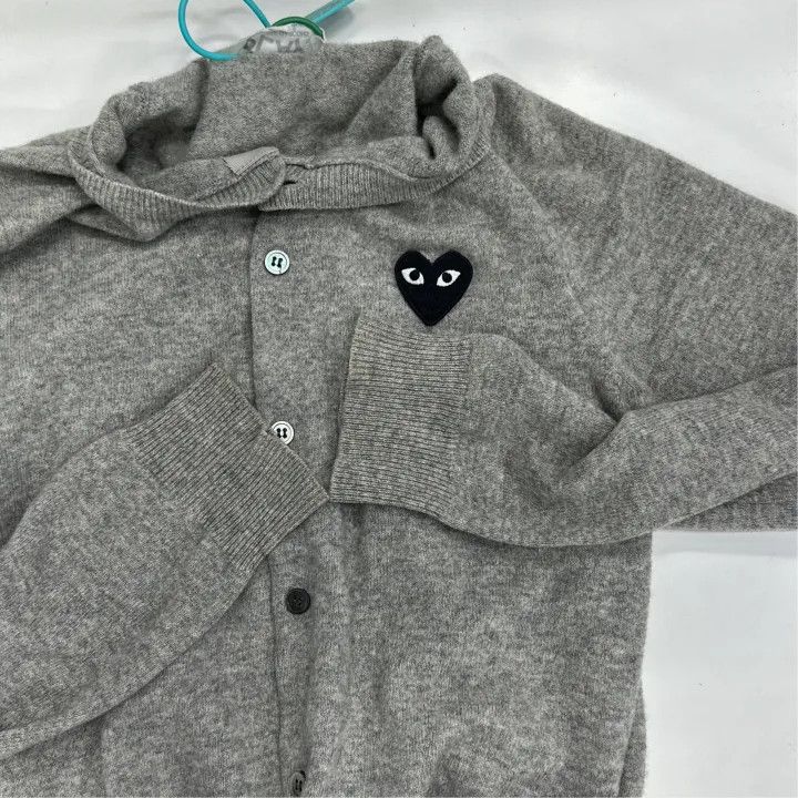 Comme des Garcons Comme des Garçons Play Gray Knitted Cardigan 0079 Size M / US 6-8 / IT 42-44 - 5 Thumbnail