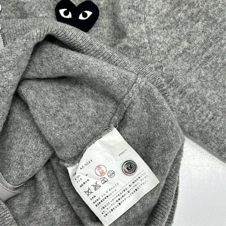 Comme des Garcons Comme des Garçons Play Gray Knitted Cardigan 0079 Size M / US 6-8 / IT 42-44 - 3 Thumbnail
