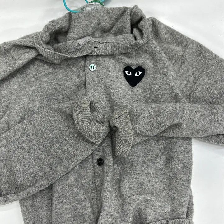 Comme des Garcons Comme des Garçons Play Gray Knitted Cardigan 0079 Size M / US 6-8 / IT 42-44 - 4 Thumbnail