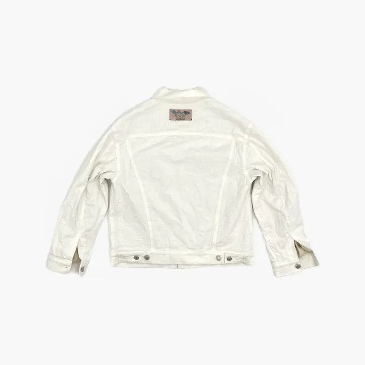 Gucci Gucci White GG Embroidered Denim Jacket 0079 Size M / US 6-8 / IT 42-44 - 3 Thumbnail