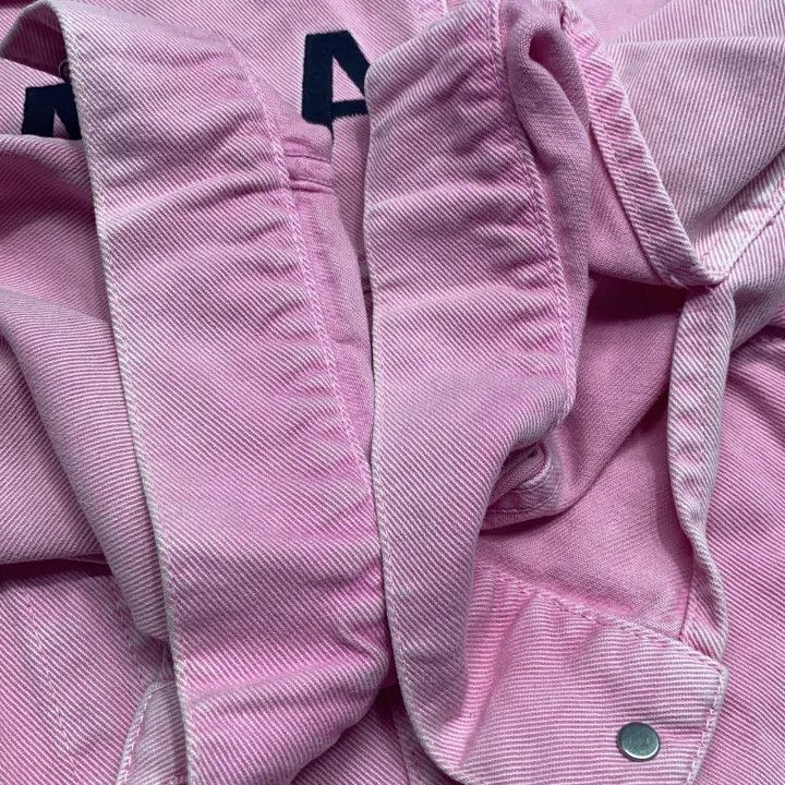 Balenciaga Balenciaga Pink Logo Denim Jacket for Women 0079 Size XS / US 0-2 / IT 36-38 - 6 Thumbnail