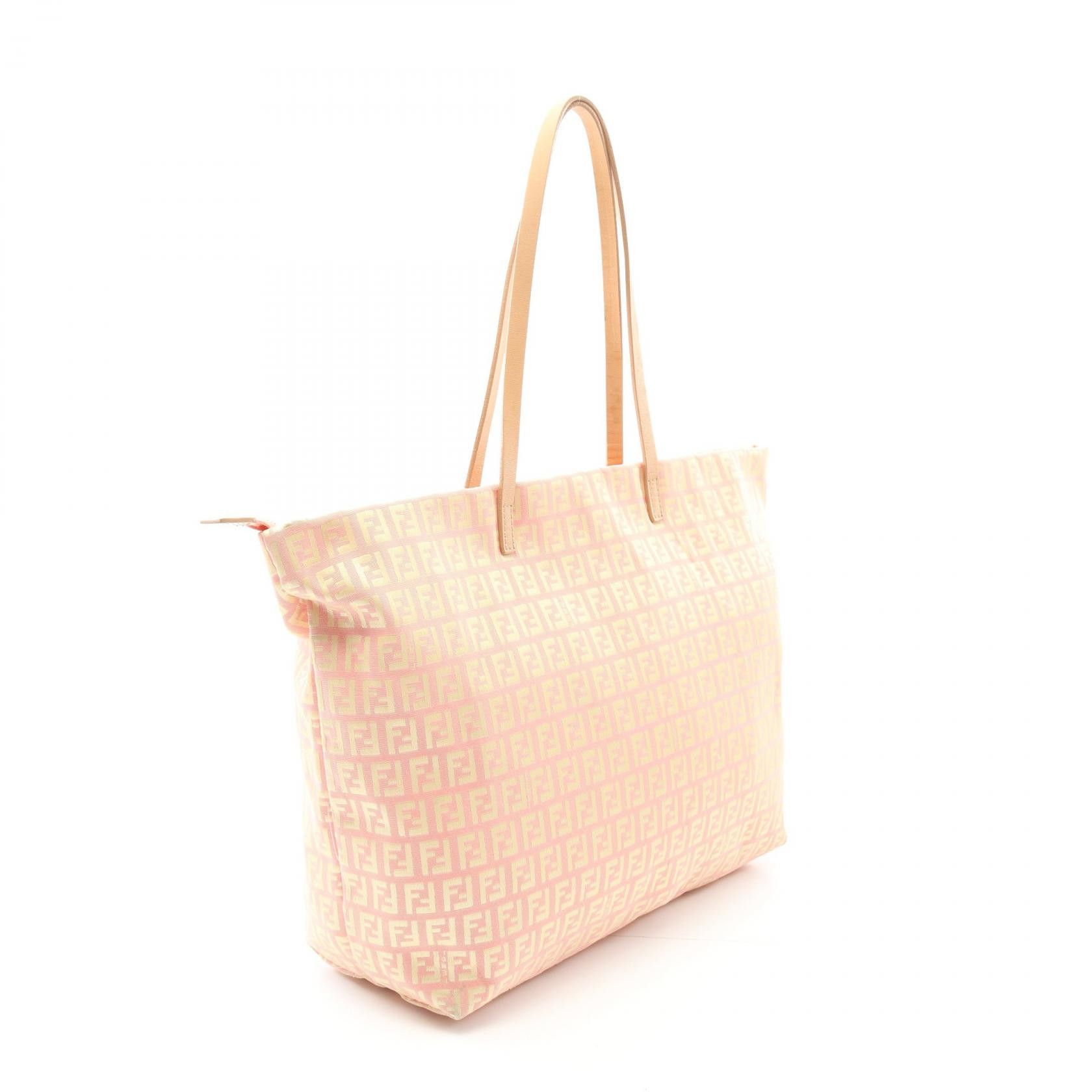 Fendi Fendi Fendi Zucchino Canvas Leather Tote Bag Canvas Tote Bag Size ONE SIZE - 2 Thumbnail