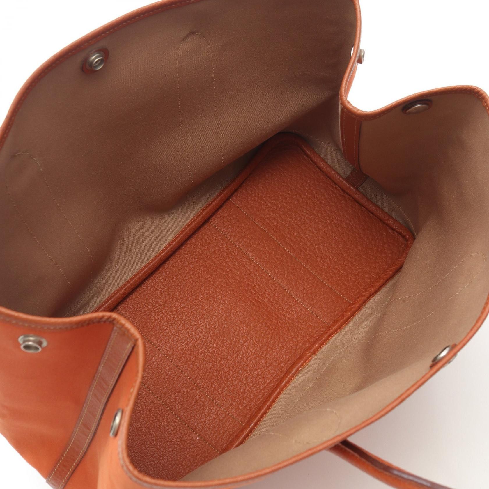 Hermes Hermes Hermes Garden Party PM Toile Officier Leather Tote Bag Leather Tote Bag Stamp J (2006) Size ONE SIZE - 3 Thumbnail