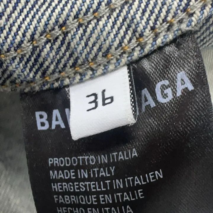 Balenciaga Balenciaga Logo Printed Denim Jacket for Women 0079 Size S / US 4 / IT 40 - 4 Thumbnail
