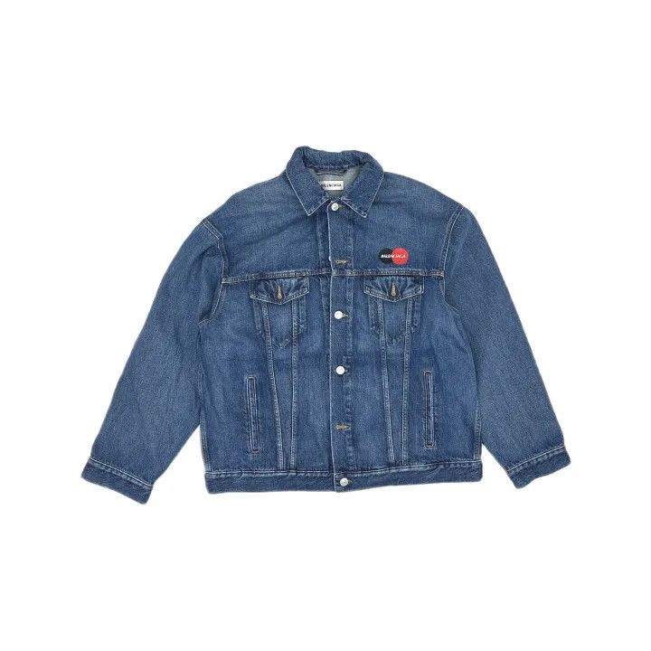 Balenciaga Balenciaga Logo Printed Denim Jacket for Women 0079 Size S / US 4 / IT 40 - 2 Thumbnail