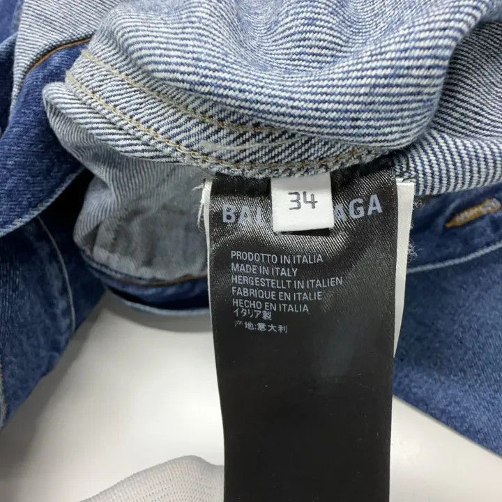 Balenciaga Balenciaga Logo Printed Denim Jacket for Women 0079 Size S / US 4 / IT 40 - 4 Thumbnail