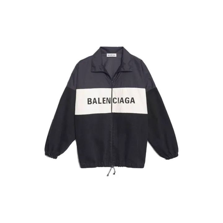 Balenciaga Balenciaga FW21 Logo Print Black Jacket for Women 0079 Size XS / US 0-2 / IT 36-38 - 2 Thumbnail