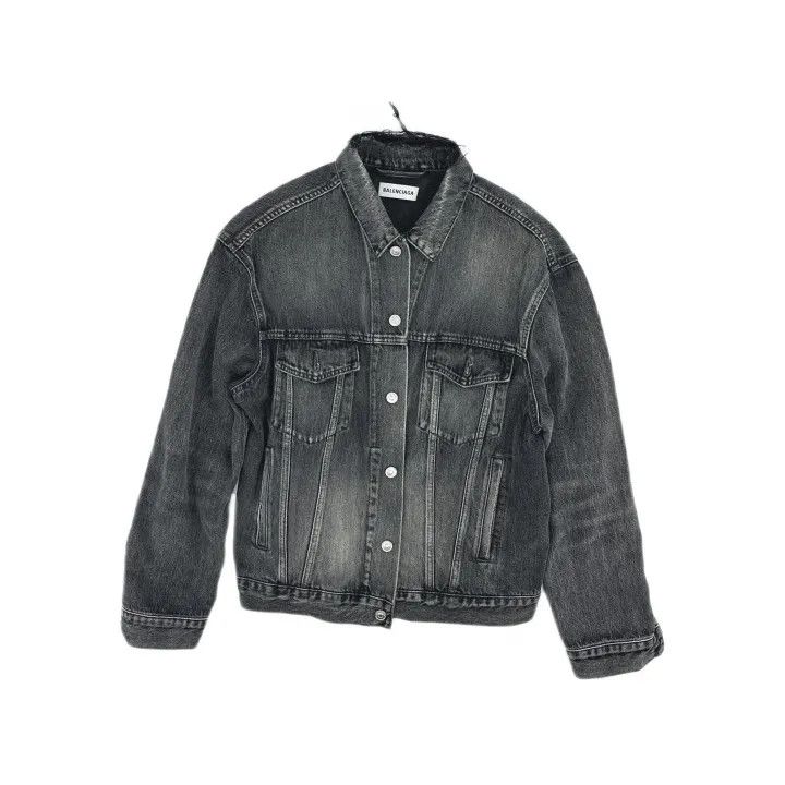 Balenciaga Balenciaga Black Denim Jacket for Women 0079 Size S / US 4 / IT 40 - 2 Thumbnail