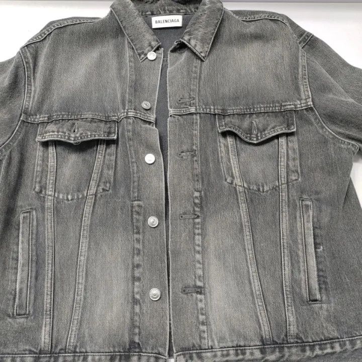 Balenciaga Balenciaga Black Denim Jacket for Women 0079 Size S / US 4 / IT 40 - 8 Thumbnail