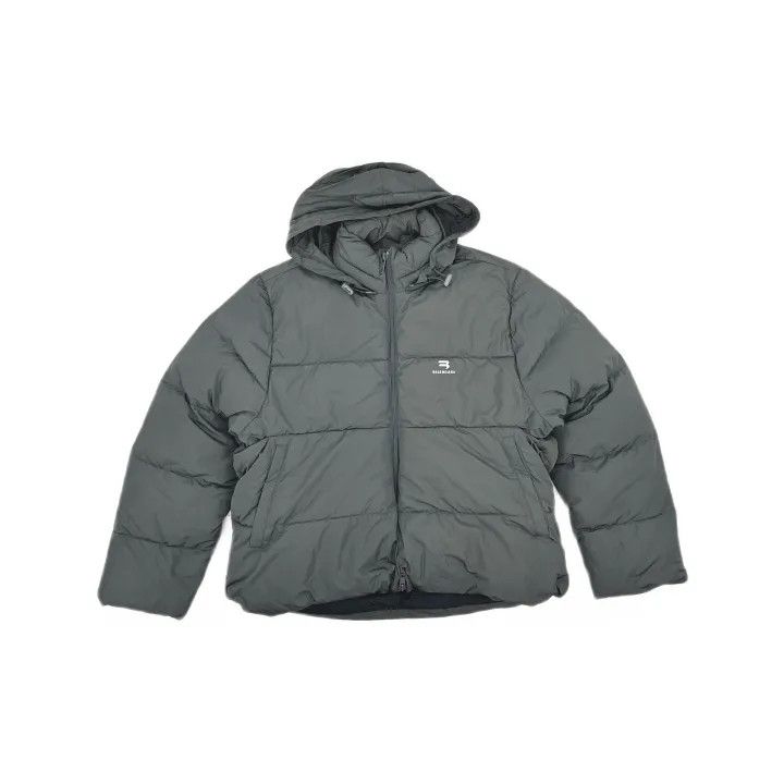 Balenciaga Balenciaga Gray Performance Logo Satin Jacket 0079 Size XS / US 0-2 / IT 36-38 - 2 Thumbnail