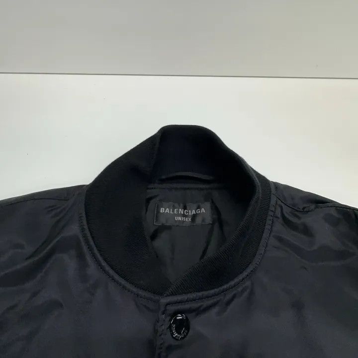 Balenciaga Balenciaga Black Logo Print Bomber Jacket 0079 Size S / US 4 / IT 40 - 7 Thumbnail