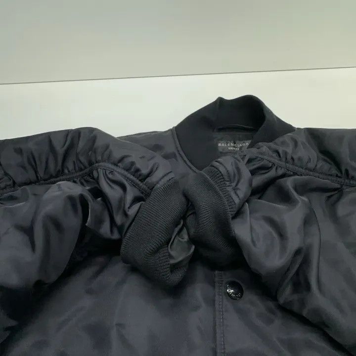 Balenciaga Balenciaga Black Logo Print Bomber Jacket 0079 Size S / US 4 / IT 40 - 8 Thumbnail