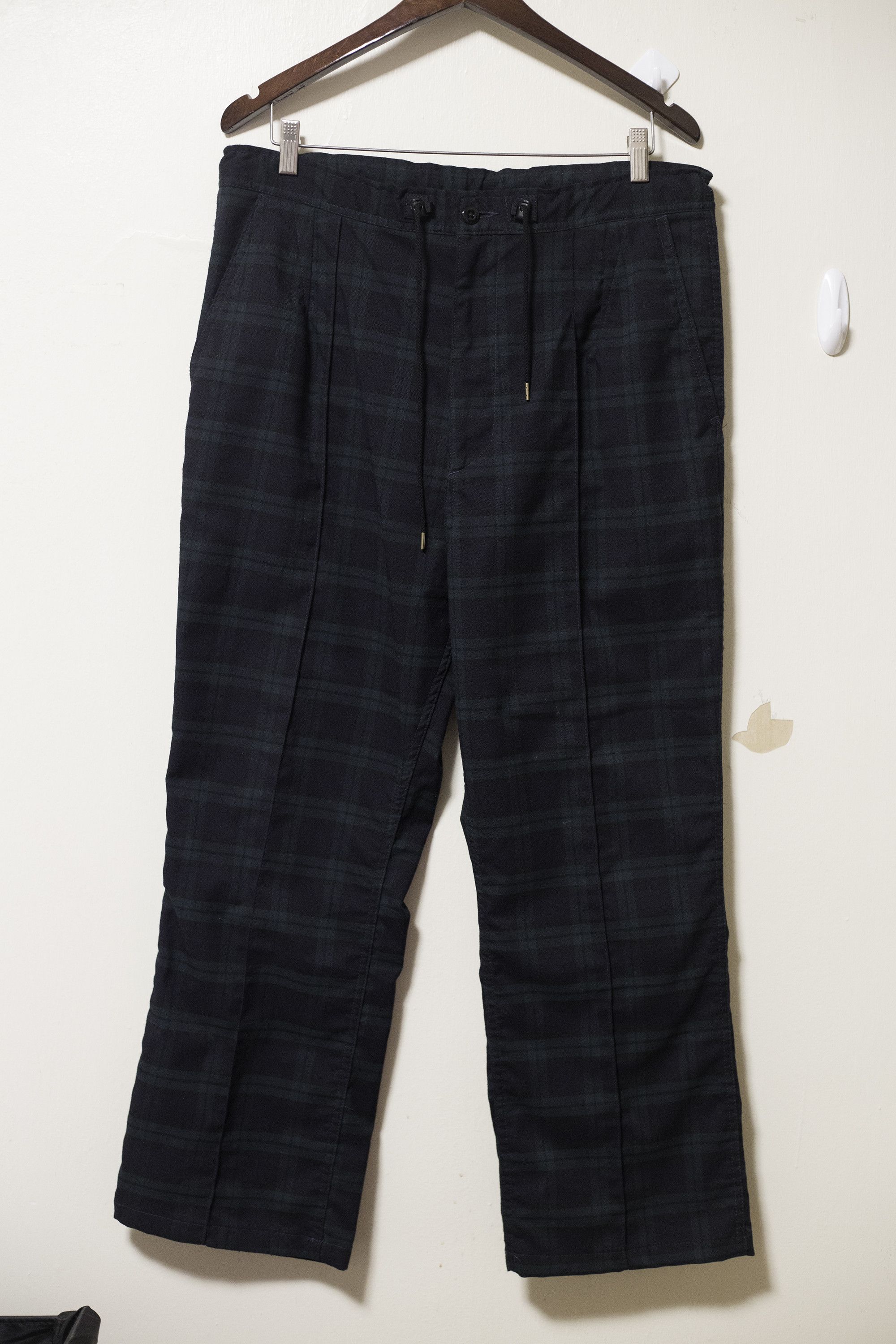 Adjustable Plaid Pant Green Blue