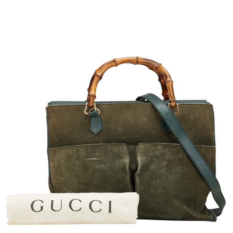 Gucci Gucci Bamboo Suede Leather 2way Bag Suede Shoulder Bag 002 2855