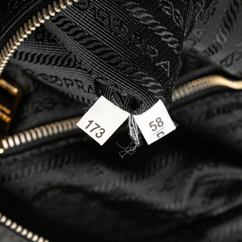 Prada Prada Prada Triangle Logo Plate Nylon Leather Tote Bag Leather Tote Bag Size ONE SIZE - 10 Thumbnail