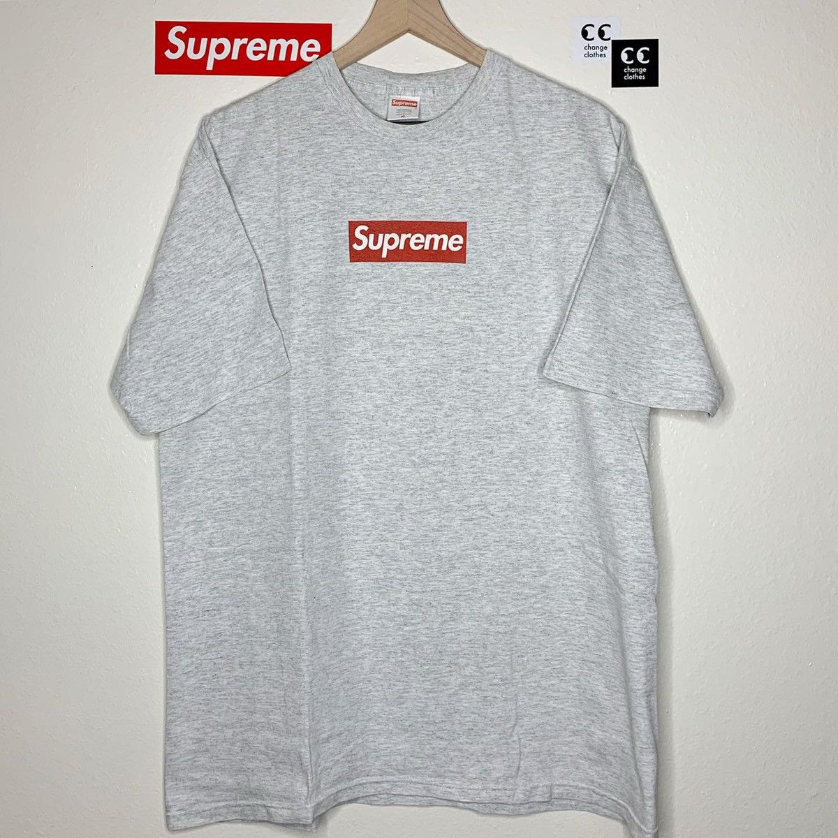 Supreme Supreme Red on Ash Grey Box Logo T shirt | Grailed
