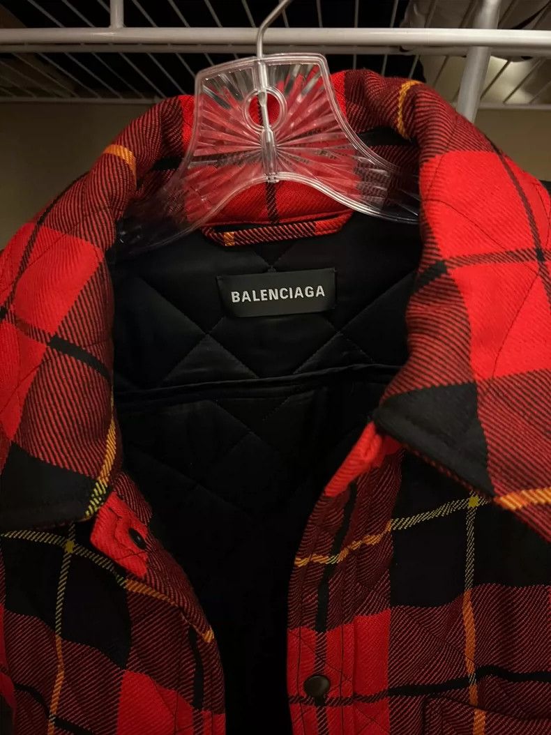 Balenciaga Balenciaga Padded Plaid Shirt Jacket Size US L / EU 52-54 / 3 - 3 Thumbnail