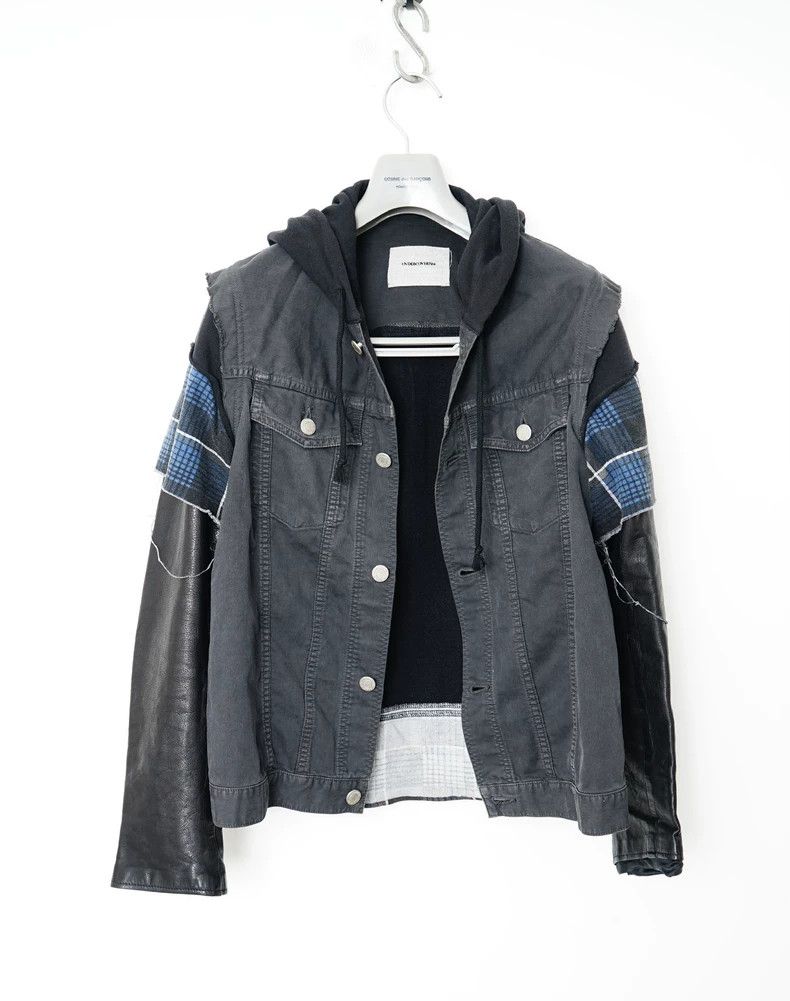 Undercover denim jacket with leather sleeves Size US M / EU 48-50 / 2 - 2 Thumbnail