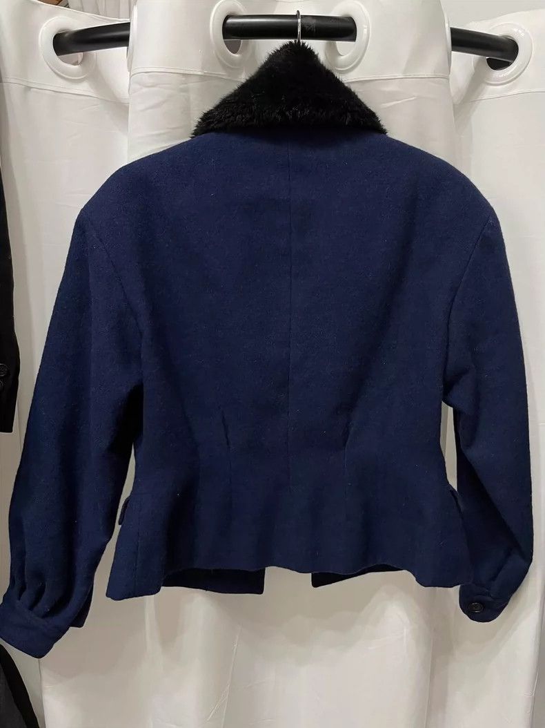 Yohji Yamamoto yohji yamamoto navy casual jacket with fur collar Size US M / EU 48-50 / 2 - 2 Thumbnail