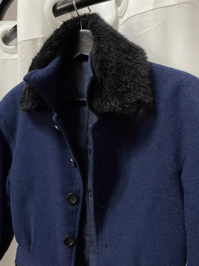 Yohji Yamamoto yohji yamamoto navy casual jacket with fur collar Size US M / EU 48-50 / 2 - 3 Thumbnail