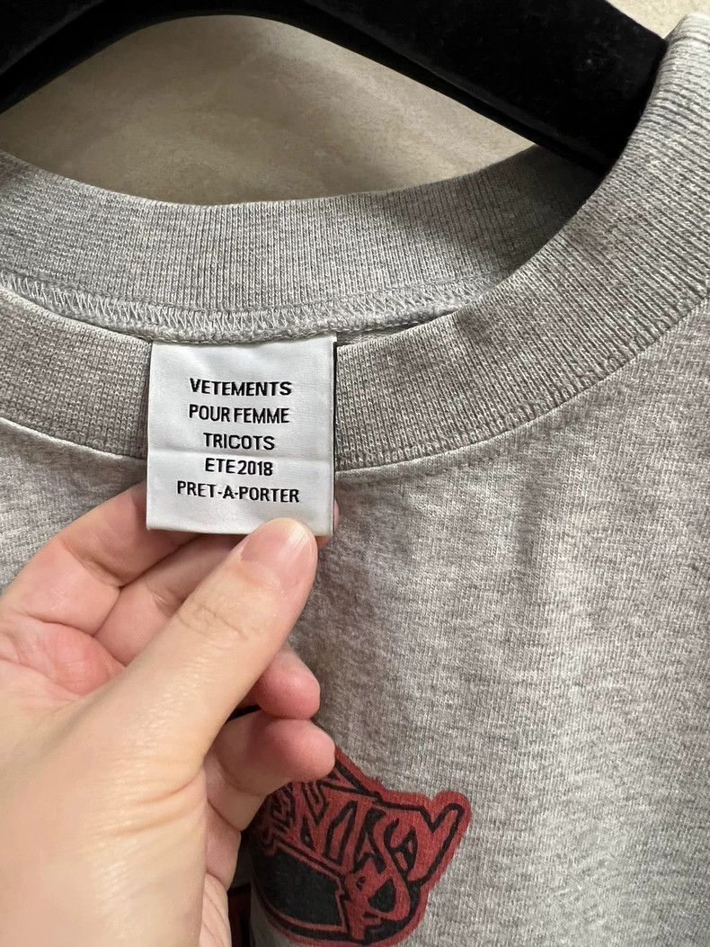 Vetements Vetements Gray Short Sleeve T-Shirt Size S Size US S / EU 44-46 / 1 - 5 Thumbnail