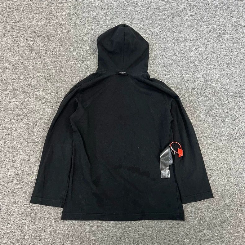 Balenciaga balenciaga black hooded sweatshirt with tag Size US L / EU 52-54 / 3 - 2 Thumbnail