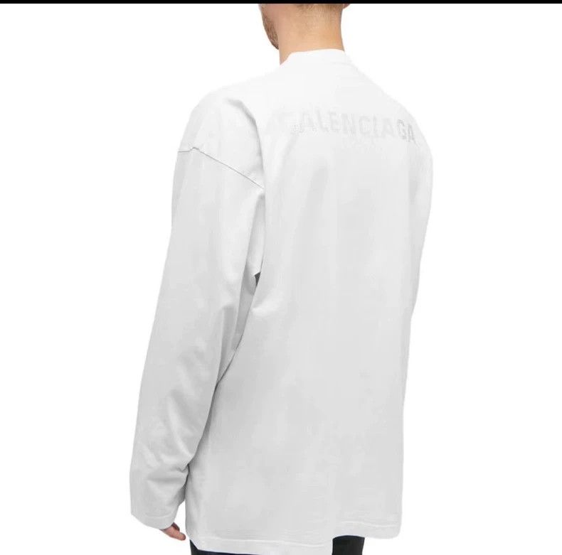 Balenciaga balenciaga long sleeve logo shirt with rhinestones Size US M / EU 48-50 / 2 - 7 Thumbnail