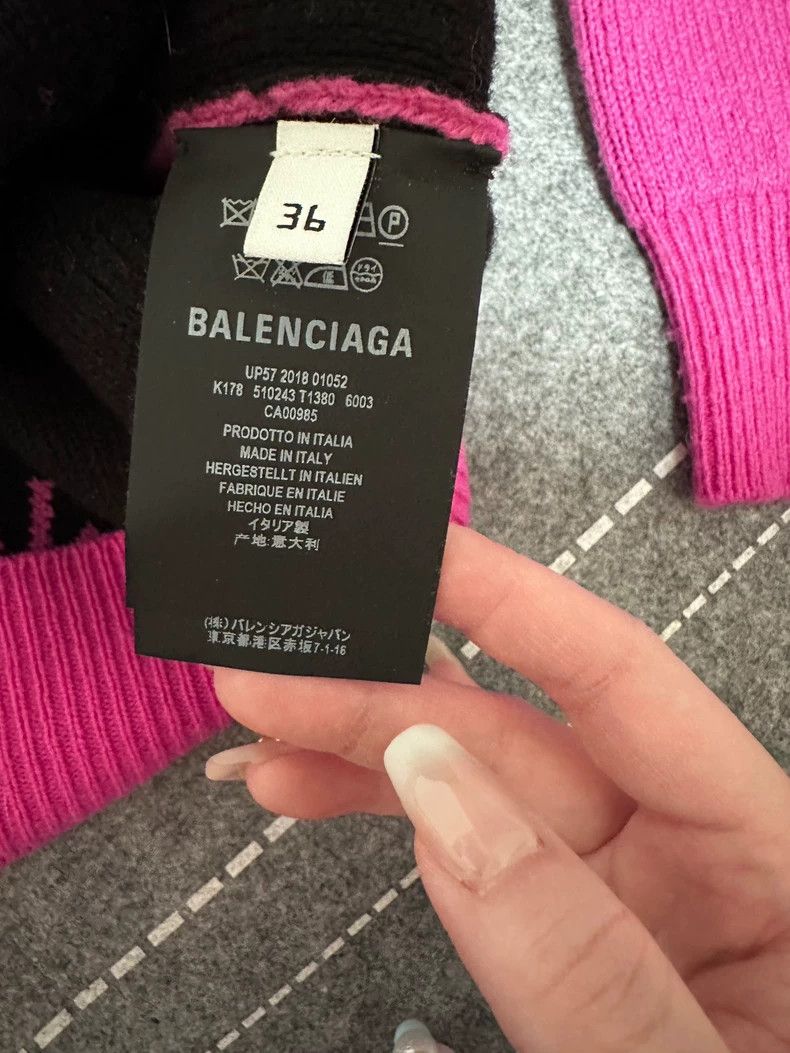 Balenciaga balenciaga pink sweater with logo print Size US S / EU 44-46 / 1 - 5 Thumbnail