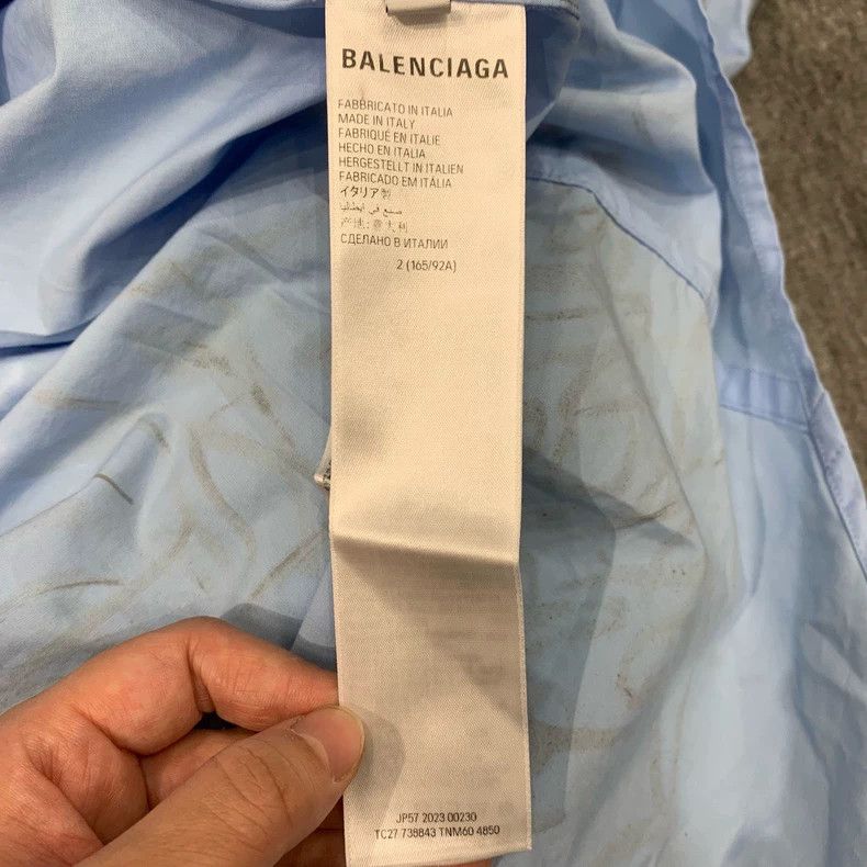 Balenciaga balenciaga ss23 blue graffiti shirt Size US M / EU 48-50 / 2 - 4 Thumbnail