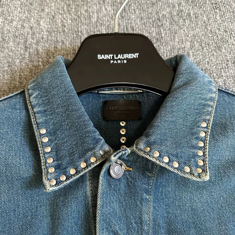 Saint Laurent Paris saint laurent blue studded denim jacket Size US S / EU 44-46 / 1 - 2 Thumbnail