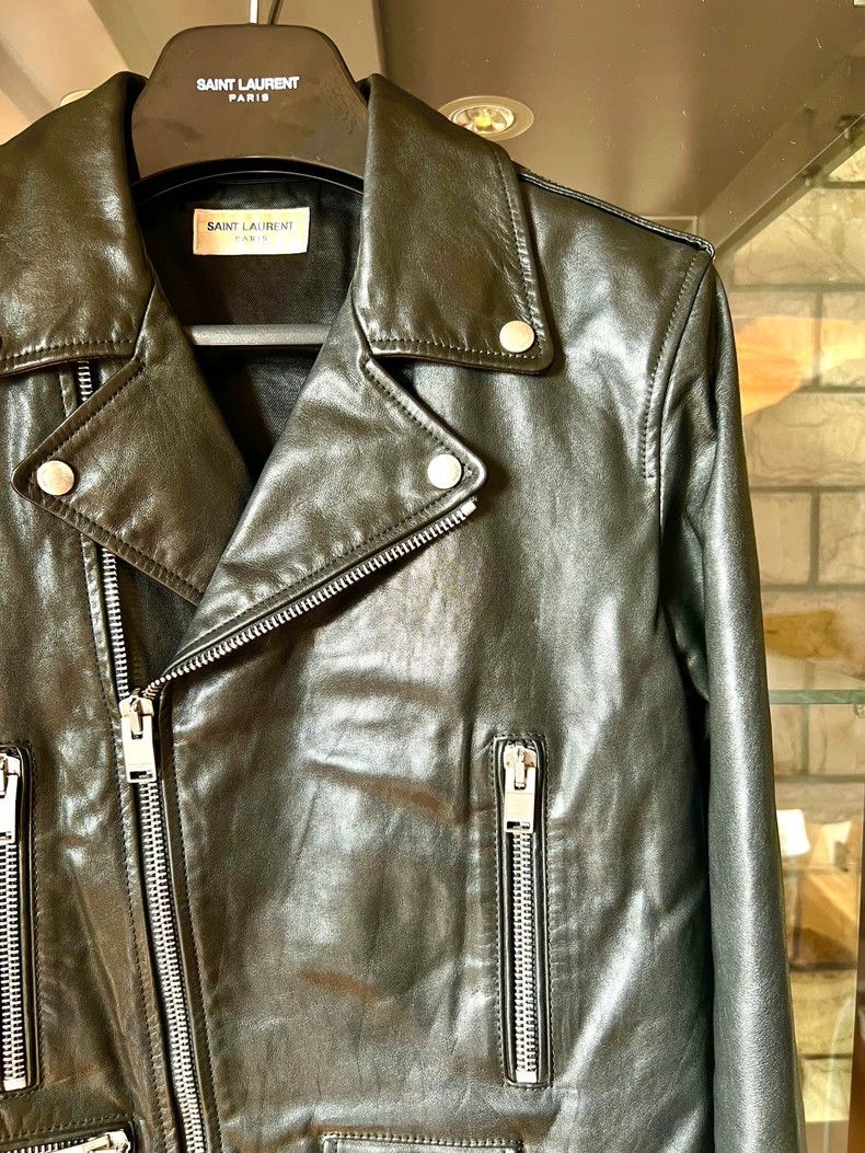 Saint Laurent Paris saint laurent black leather biker jacket Size US L / EU 52-54 / 3 - 2 Thumbnail