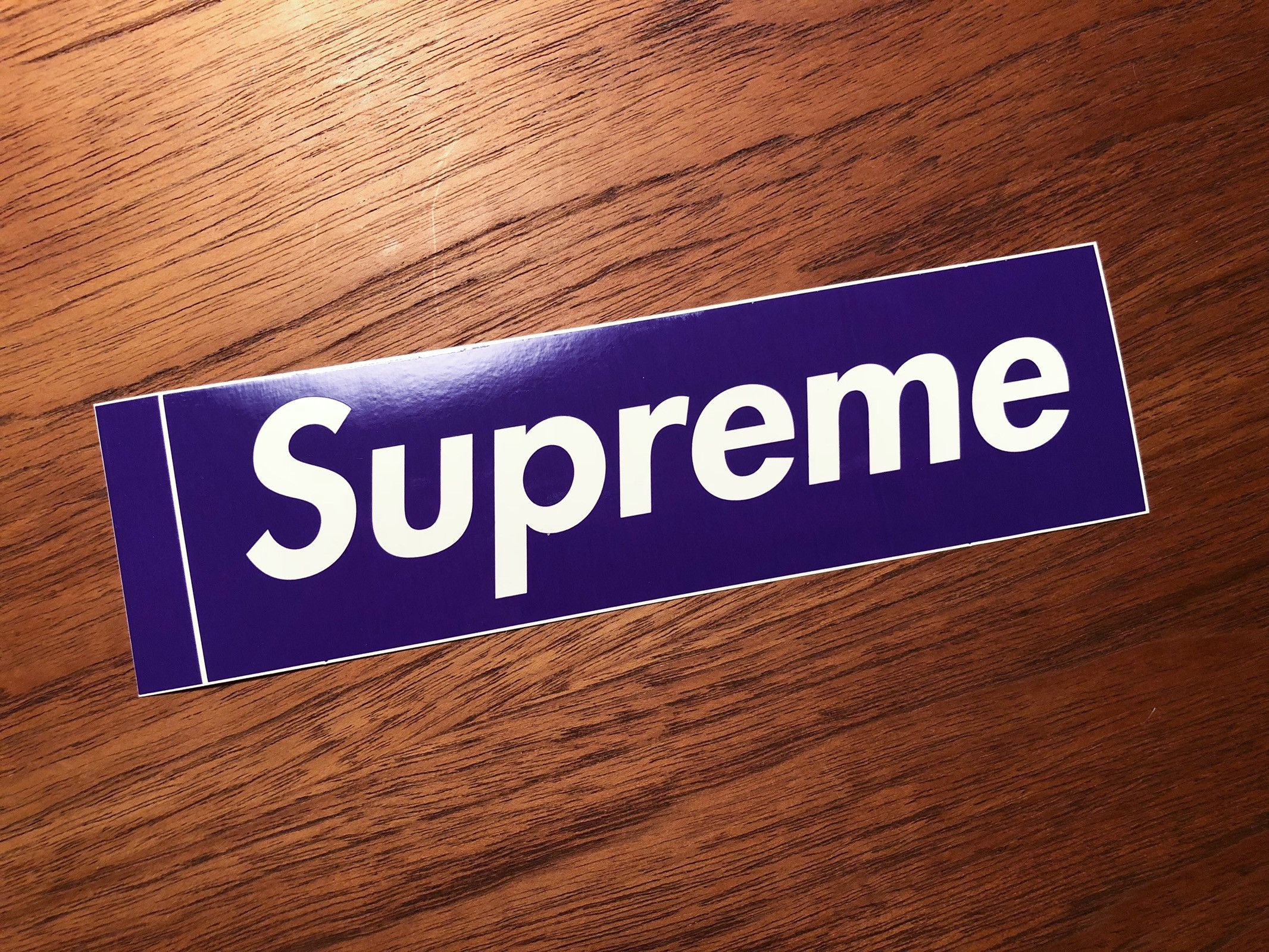 Purple Box Logo Sticker Grailed