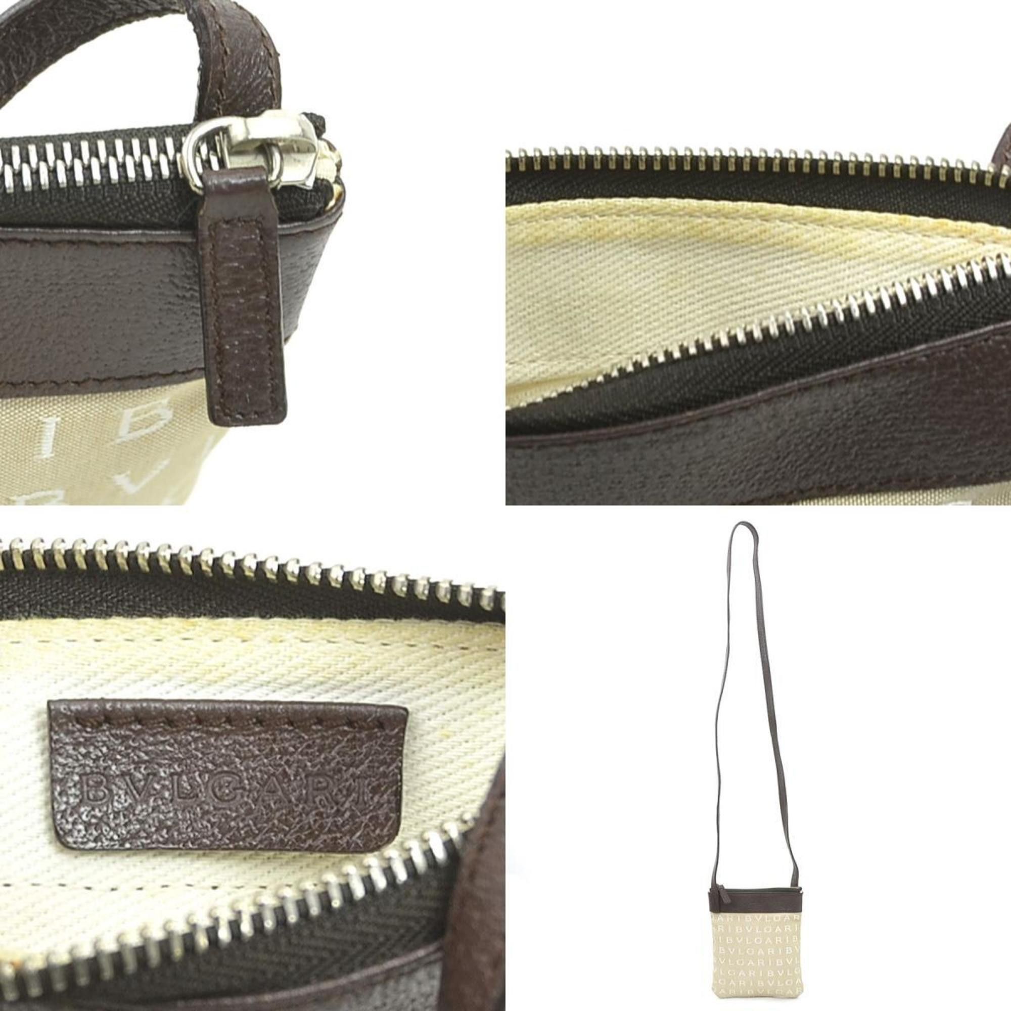 Bvlgari BVLGARI Shoulder Bag Canvas Leather Brown x Beige Women's h31259a Size ONE SIZE - 5 Thumbnail