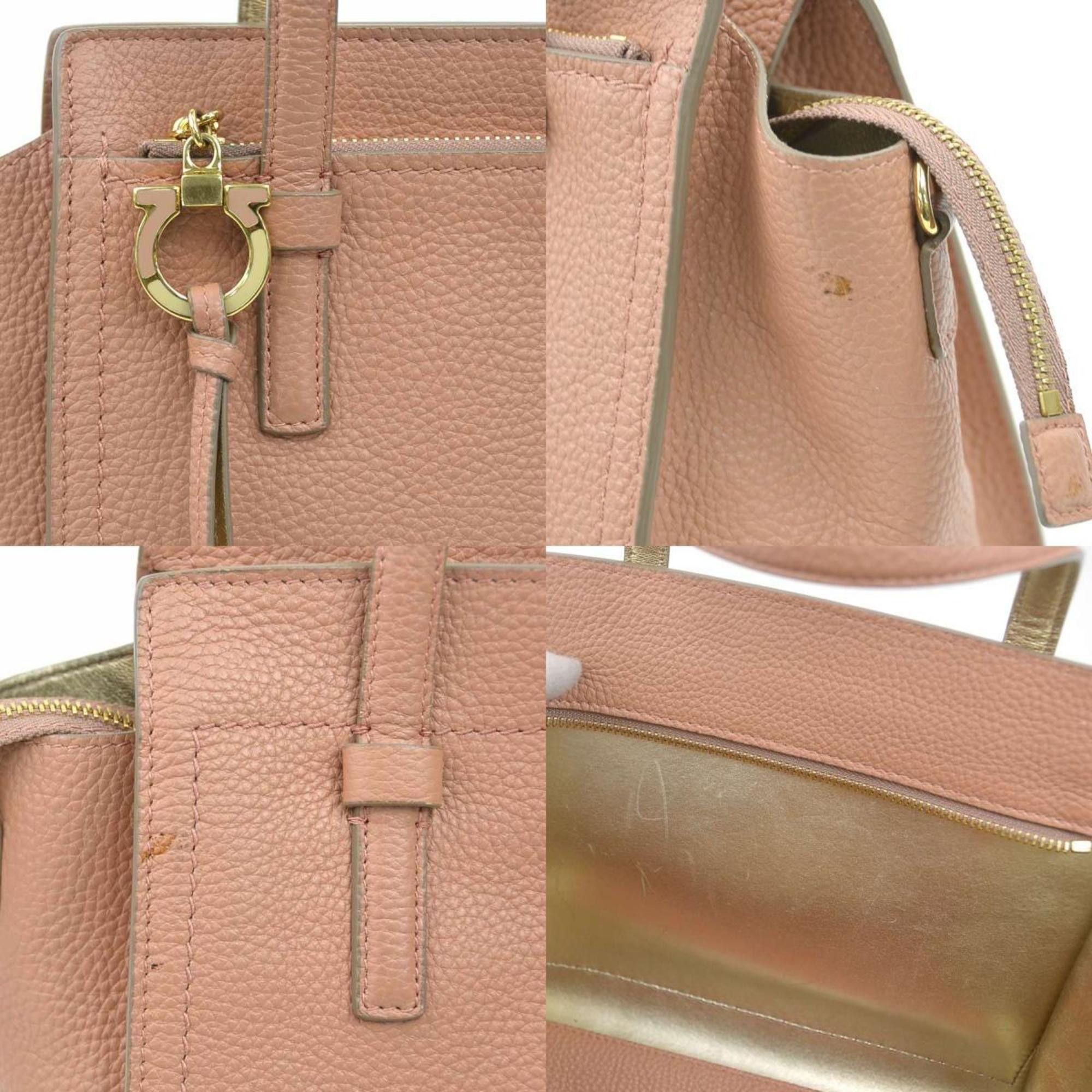 Salvatore Ferragamo Salvatore Ferragamo handbag shoulder bag Gancini leather coral pink ladies r10638a Size ONE SIZE - 4 Thumbnail