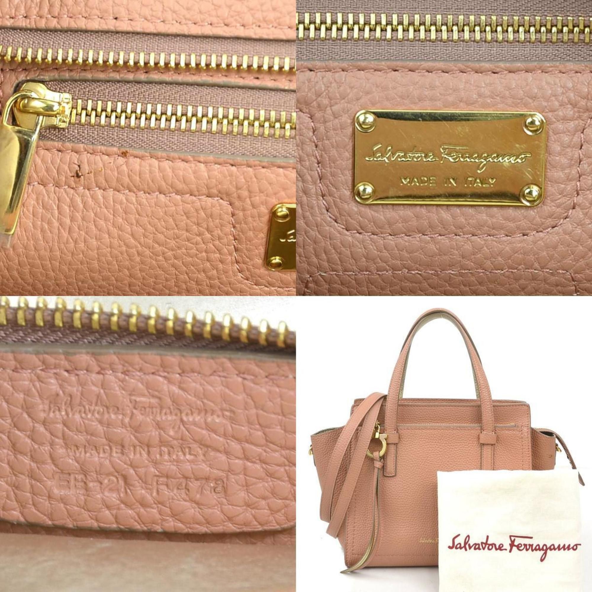 Salvatore Ferragamo Salvatore Ferragamo handbag shoulder bag Gancini leather coral pink ladies r10638a Size ONE SIZE - 5 Thumbnail