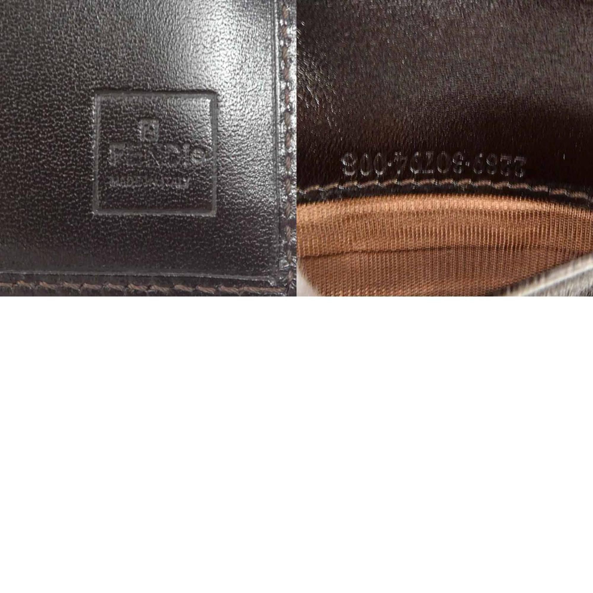 Fendi FENDI Tri-fold Wallet Zucca Canvas Leather Brown Women's e60560g Size ONE SIZE - 5 Thumbnail