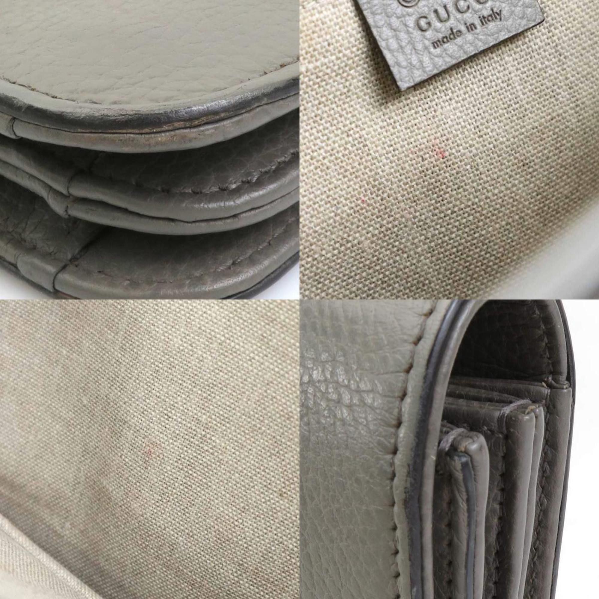 Gucci GUCCI Shoulder Bag Interlocking G Leather Grey Gold Women's 510303 e60572a Size ONE SIZE - 3 Thumbnail