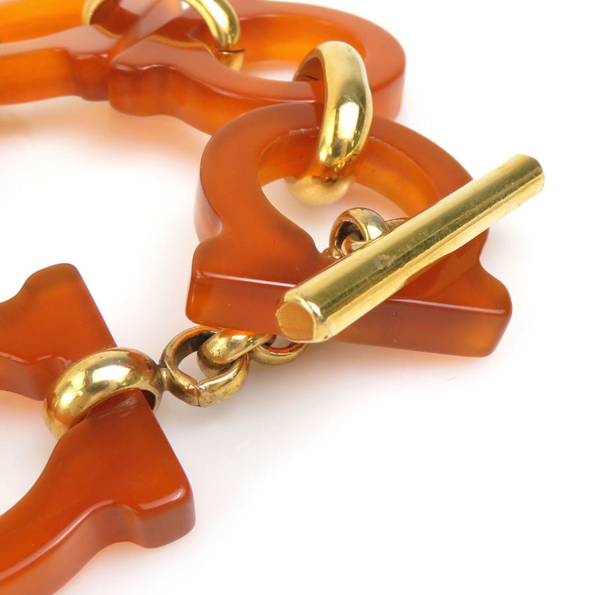 Salvatore Ferragamo Salvatore Ferragamo Bracelet Gancini Plastic Metal Brown Gold Women's e60548g Size ONE SIZE - 3 Thumbnail