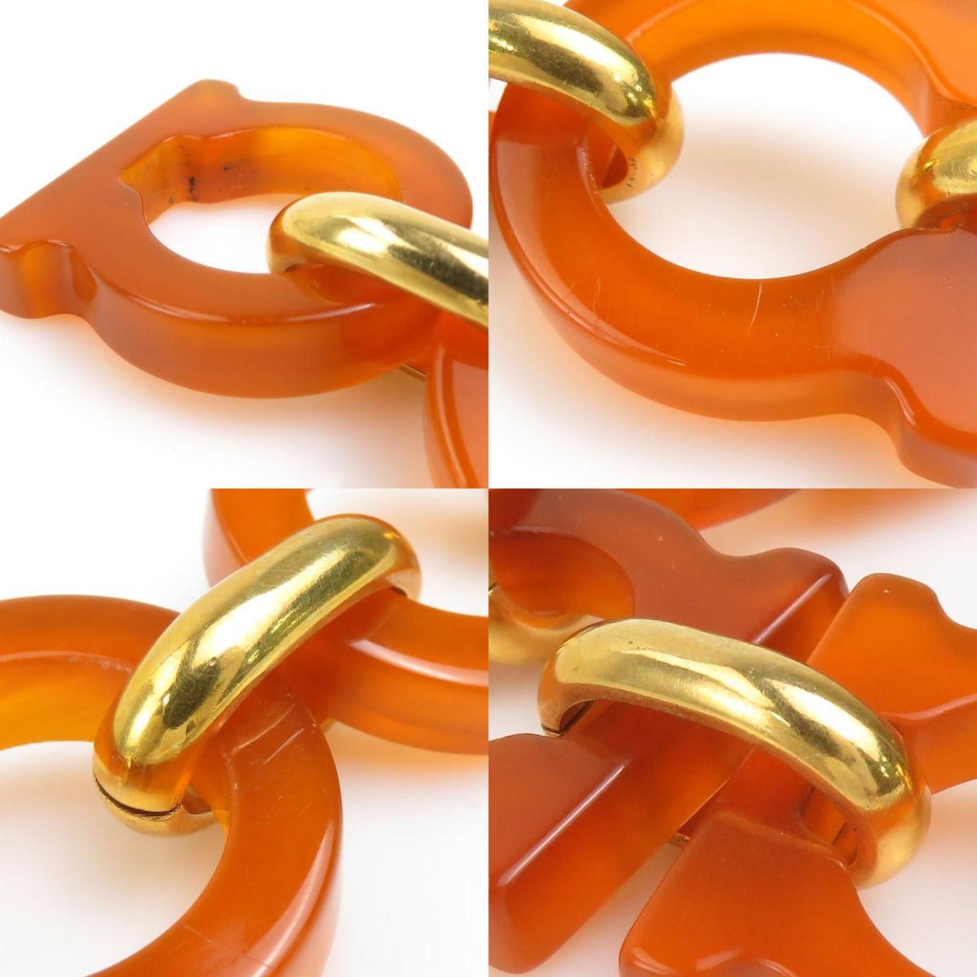 Salvatore Ferragamo Salvatore Ferragamo Bracelet Gancini Plastic Metal Brown Gold Women's e60548g Size ONE SIZE - 4 Thumbnail