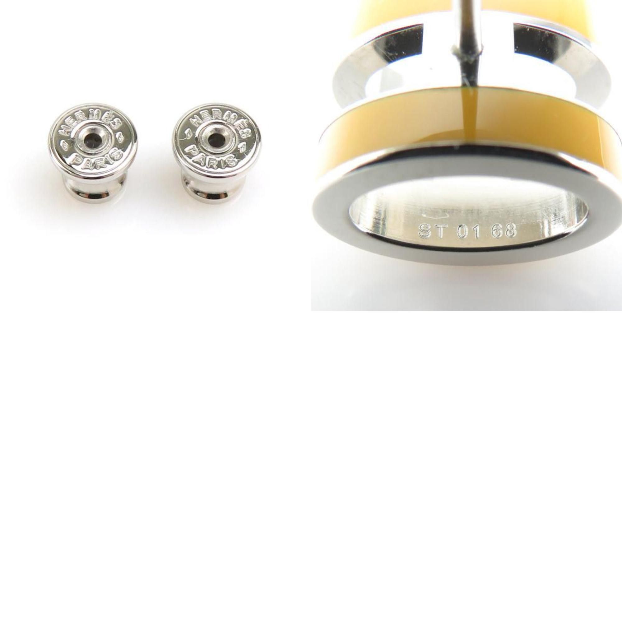 Hermes Hermes earrings mini pop H metal enamel silver yellow ladies e60566j Size ONE SIZE - 5 Thumbnail
