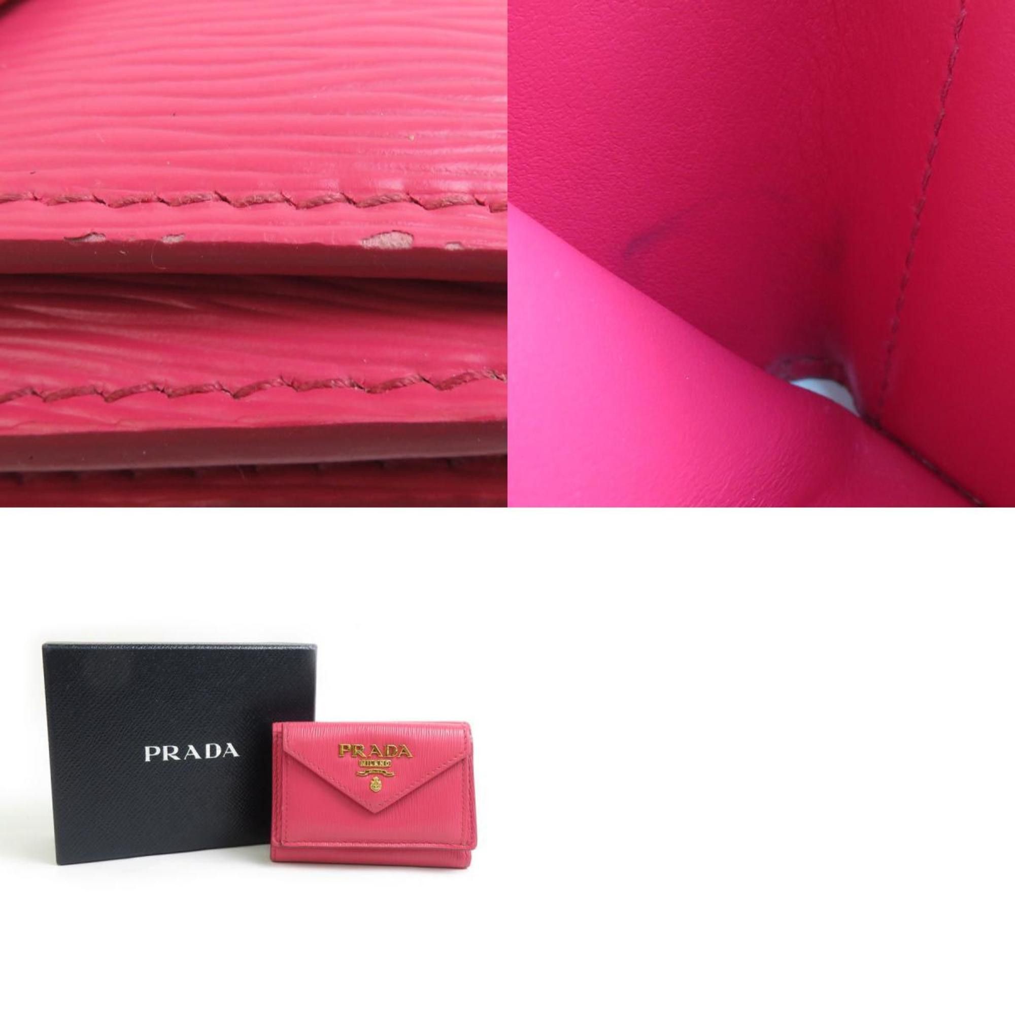 Prada PRADA Tri-fold wallet in leather, pink, for women, r10645a Size ONE SIZE - 5 Thumbnail
