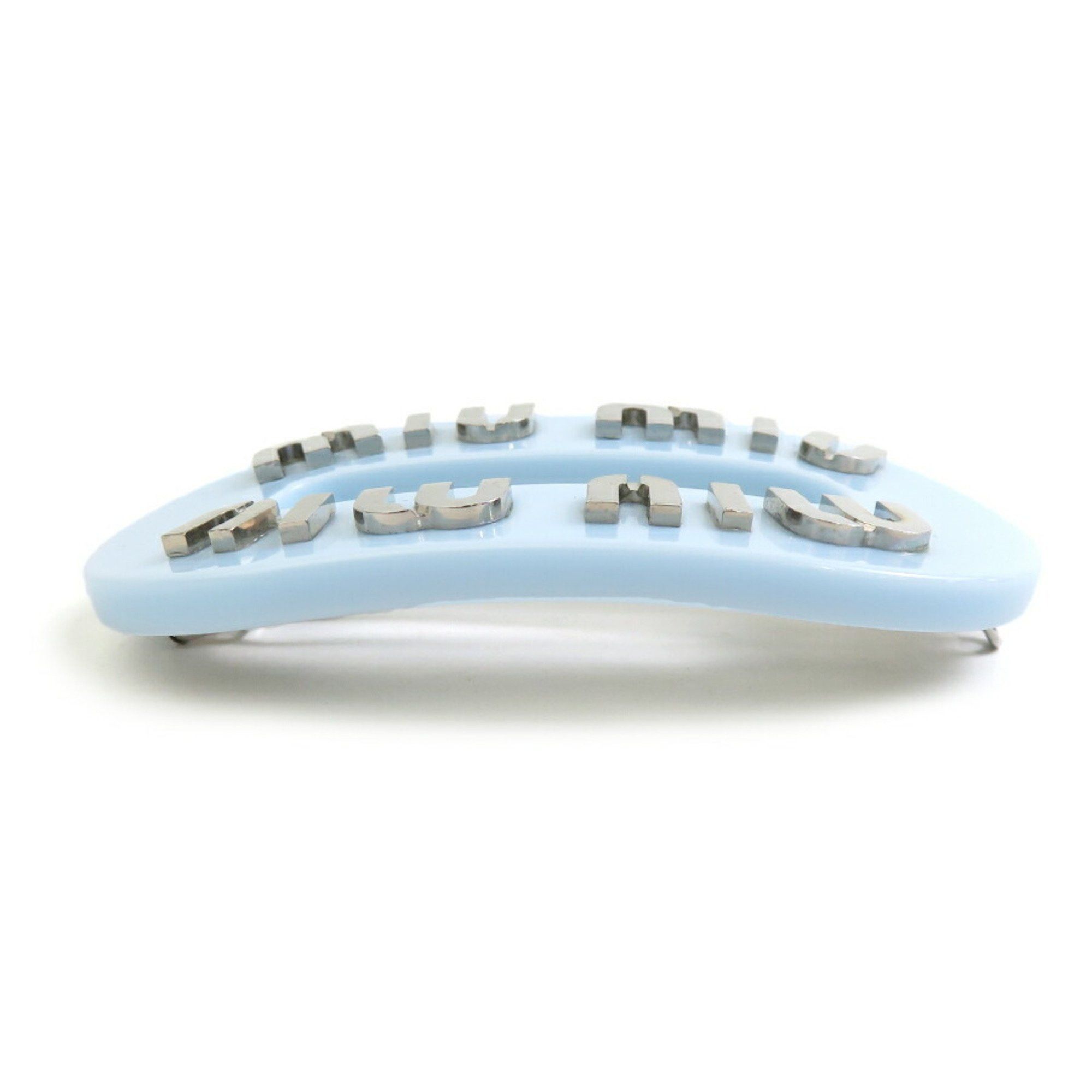 Miu Miu Miu Miu Miu Barrette Hair Accessory Resin Light Blue x Silver Women's r10646j Size ONE SIZE - 2 Thumbnail