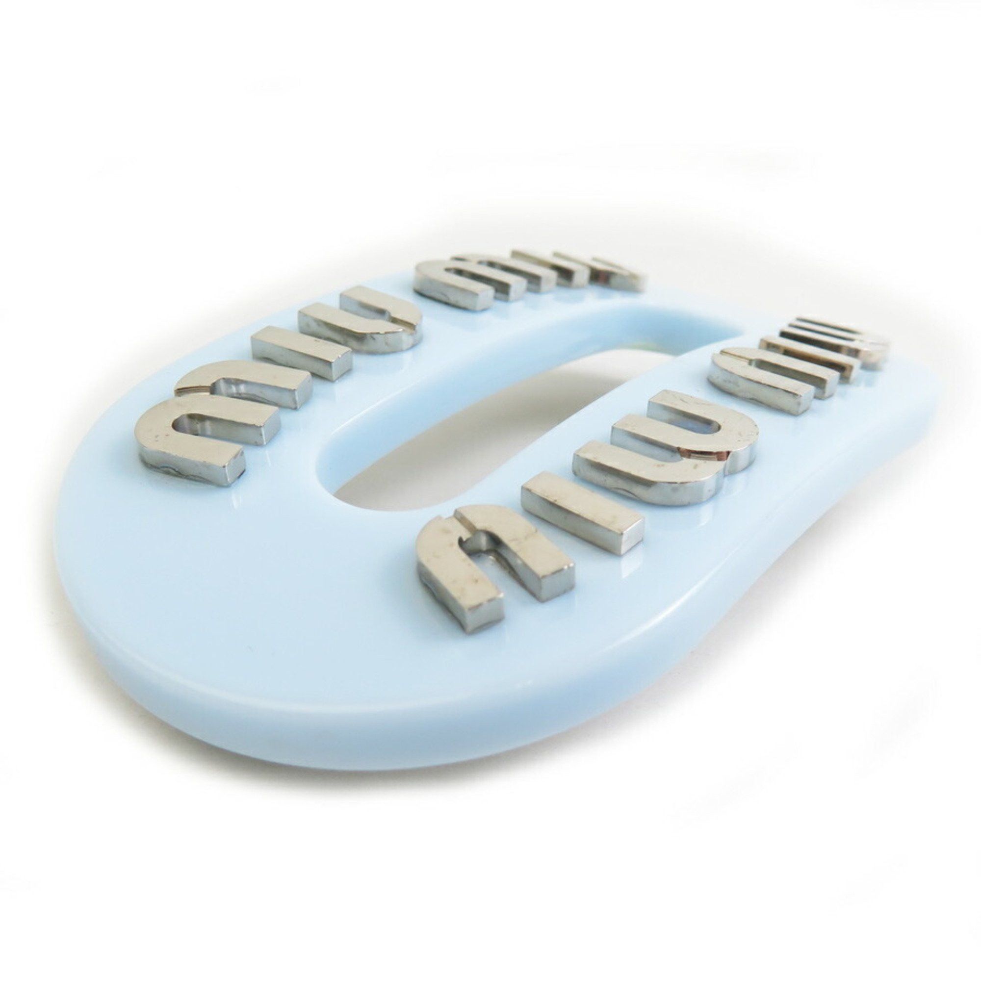 Miu Miu Miu Miu Miu Barrette Hair Accessory Resin Light Blue x Silver Women's r10646j Size ONE SIZE - 4 Thumbnail
