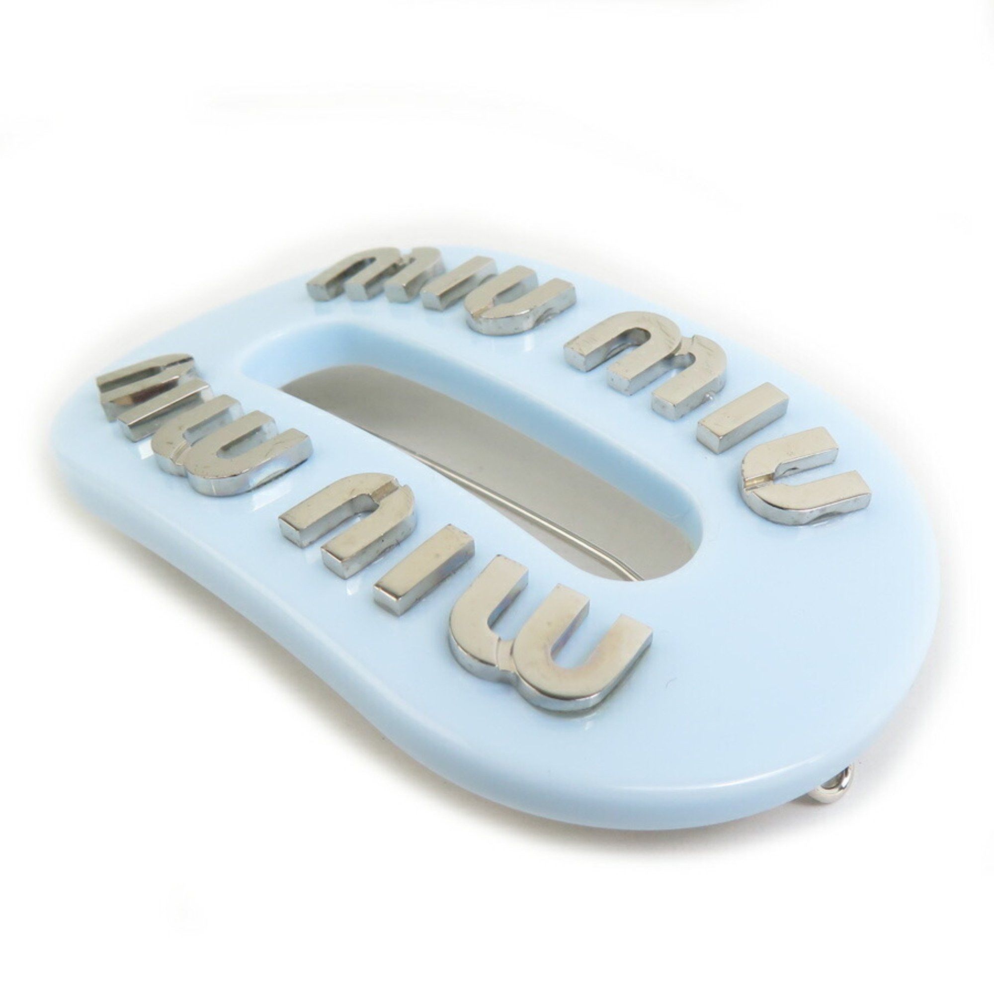 Miu Miu Miu Miu Miu Barrette Hair Accessory Resin Light Blue x Silver Women's r10646j Size ONE SIZE - 3 Thumbnail