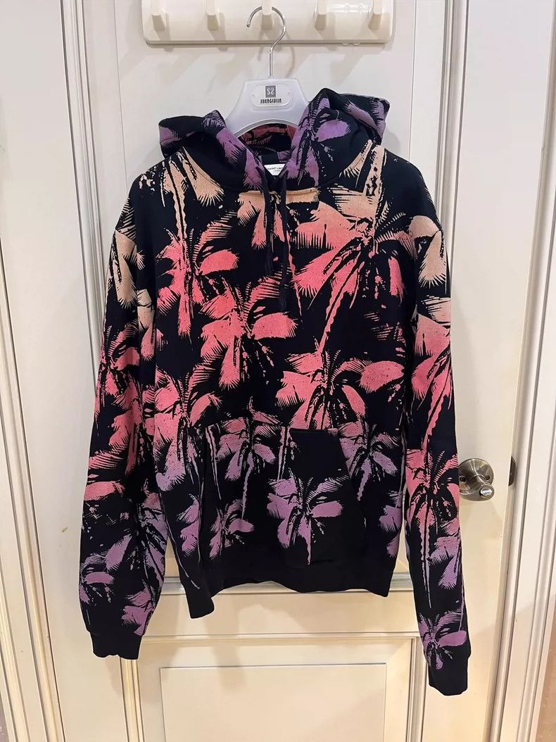 Saint Laurent Paris saint laurent palm print hoodie in medium Size US M / EU 48-50 / 2 - 2 Thumbnail