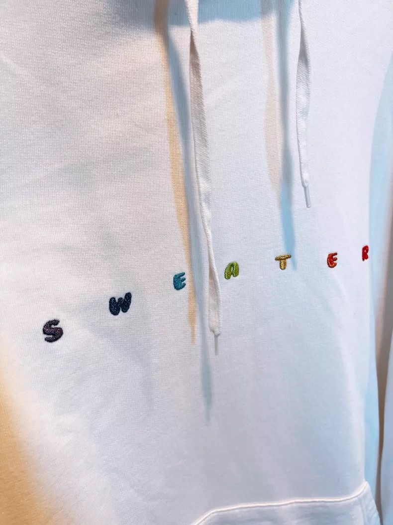 Vetements vetements white hooded sweatshirt with rainbow embroidery Size US XS / EU 42 / 0 - 4 Thumbnail